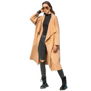 Sndys Tia Long Camel Coat From Revolve M, EUC